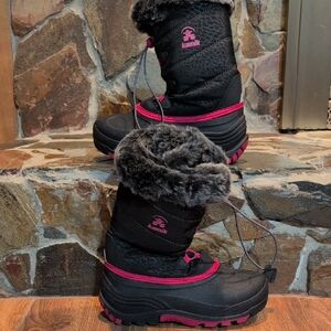 Kamik Black and Pink Snow Boots